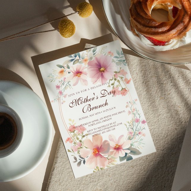 Colourful Flowers Mother's Day Brunch Invitation (Creator Uploaded)