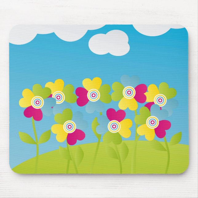 Colourful flowers mouse pad (Front)