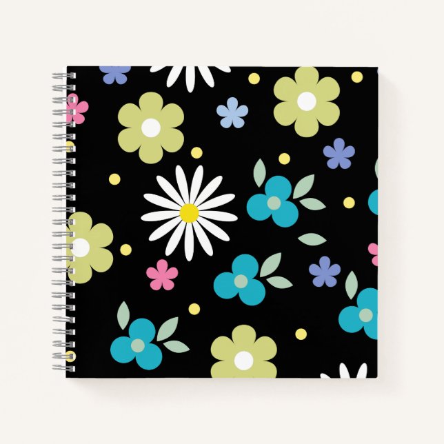 Colourful Flowers  Notebook (Front)