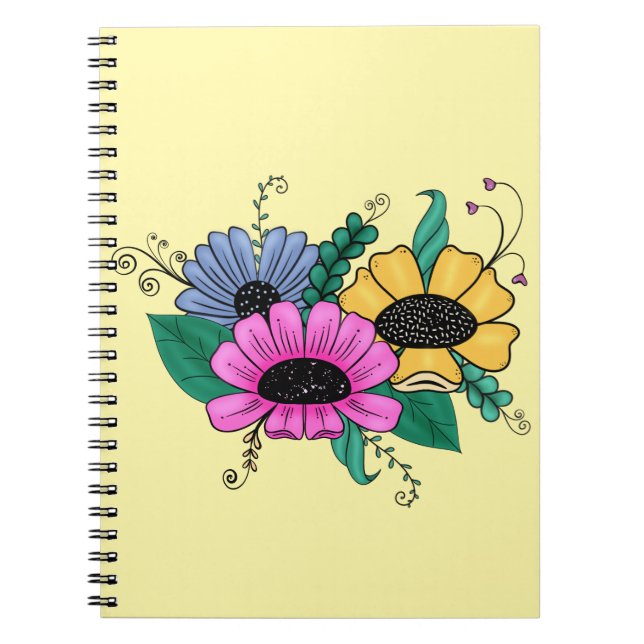 Colourful  Flowers Notebook (Front)