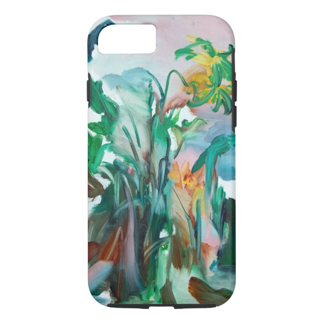 Colourful flowers on an iPhone case (Back)