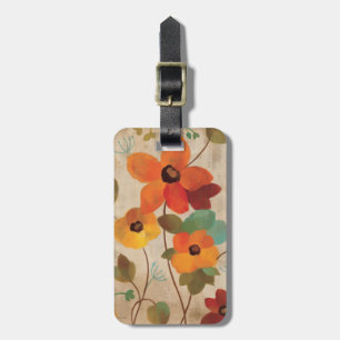 Colourful Flowers on an Off White Background Luggage Tag