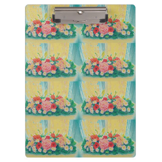 Colourful flowers painting clipboard
