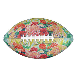 Colourful flowers painting football