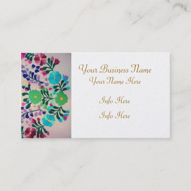 Colourful Flowers Pattern Business Card (Front)
