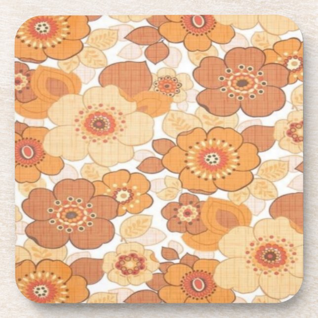 Colourful flowers pattern  coaster (Front)