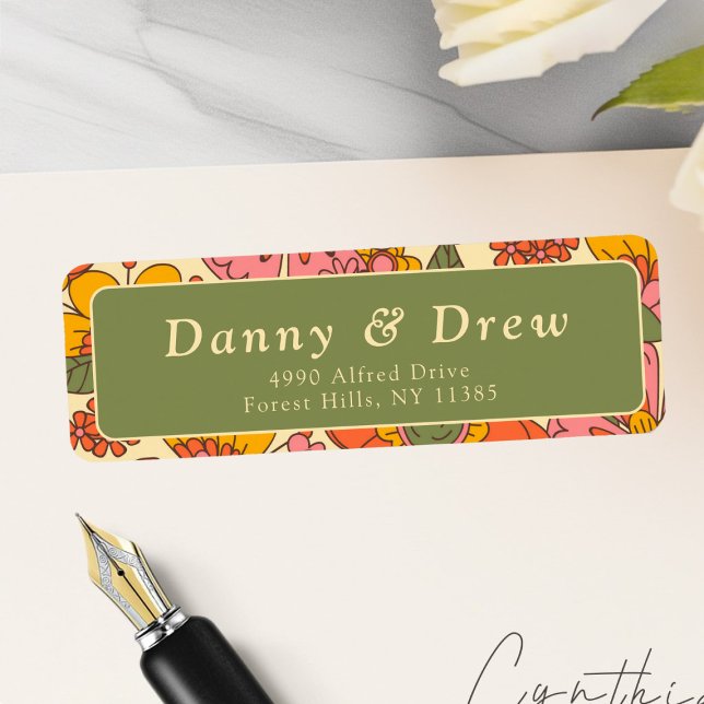 Colourful Flowers Pattern Retro Boho 70s Adress (Creator Uploaded)