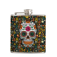 Colourful Flowers Pattern & Sugar Skull