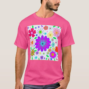 Colourful Flowers Pattern T-Shirt