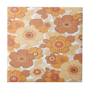Colourful flowers pattern tile