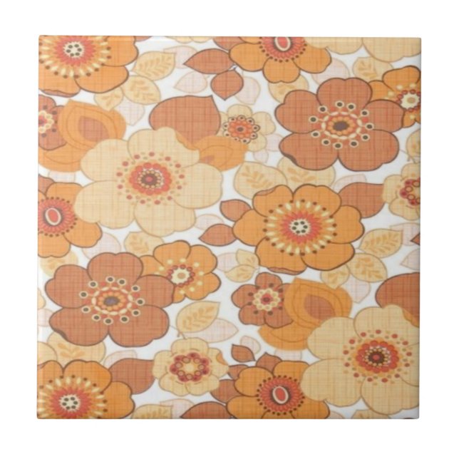 Colourful flowers pattern  tile (Front)
