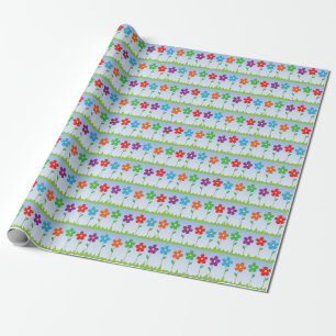 Colourful Flowers Pattern Wrapping Paper