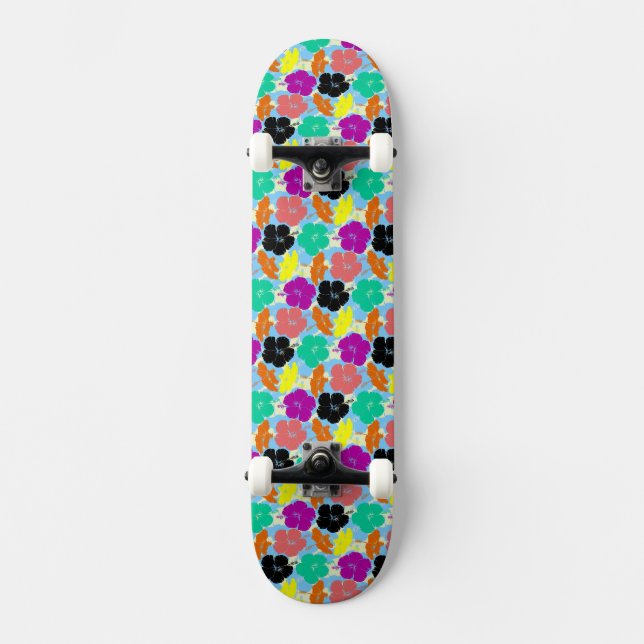 Colourful flowers patterns design Case-Mate iPhone Skateboard (Front)