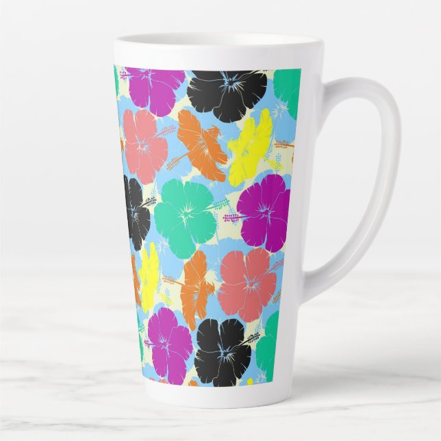 Colourful flowers patterns design latte mug (Right)