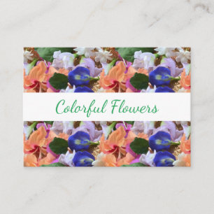 Colourful Flowers Photo    Business Card