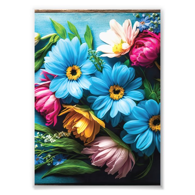Colourful Flowers Photo Print (Front)