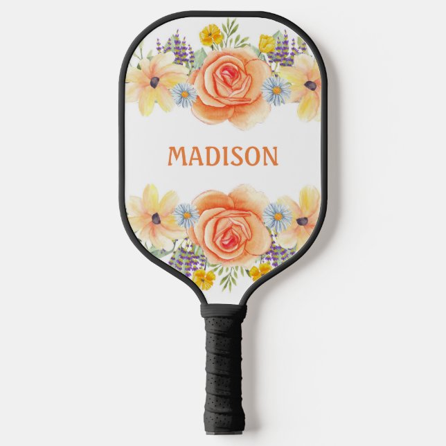 Colourful Flowers  Pickleball Paddle (Front)