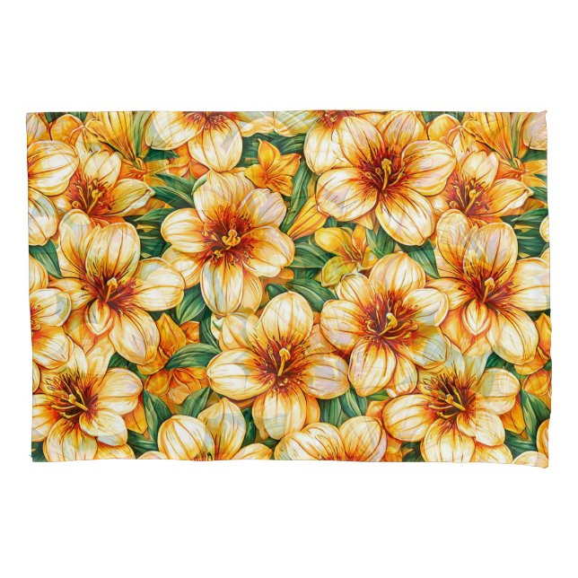 Colourful flowers pillowcase (Front)