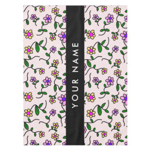 Colourful Flowers, Pink Background, Black Tablecloth