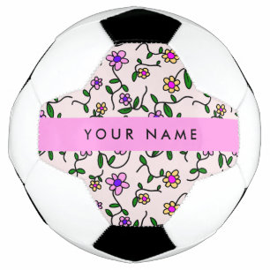 Colourful Flowers, Pink Background, Pink Soccer Ball