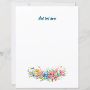 Colourful Flowers plus Template Text.