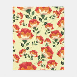 Colourful flowers seamless pattern fleece blanket