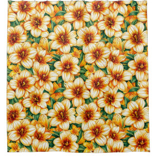 Colourful flowers shower curtain