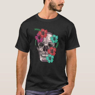 Colourful Flowers Sugar And Floral Skull Day Of Th T-Shirt
