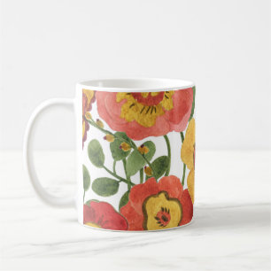 Colourful flowers: summer watercolor pattern. coffee mug