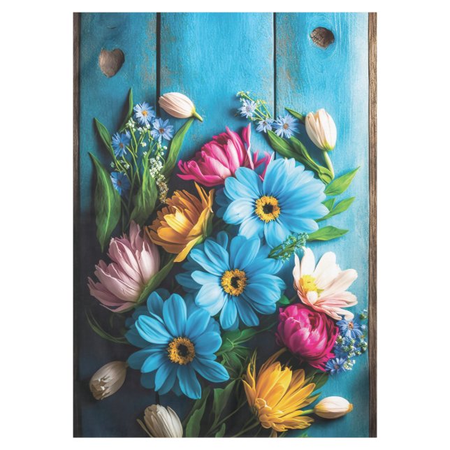 Colourful Flowers Tablecloth (Front)