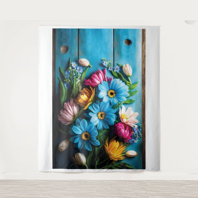 Colourful Flowers Tapestry (Front)