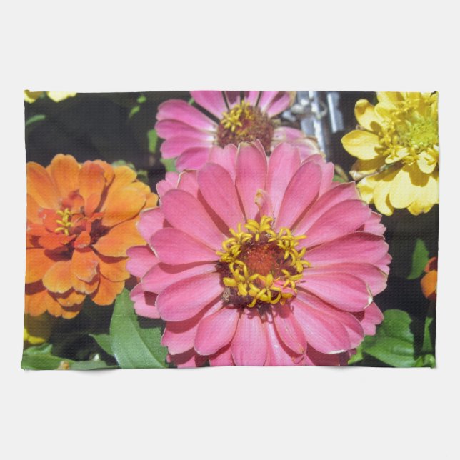 Colourful Flowers Tea Towel (Horizontal)