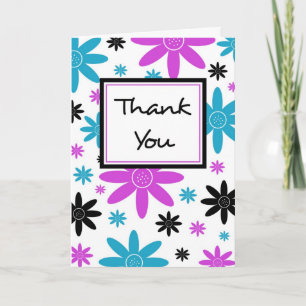 Colourful Flowers Thank You Flower Girl Card