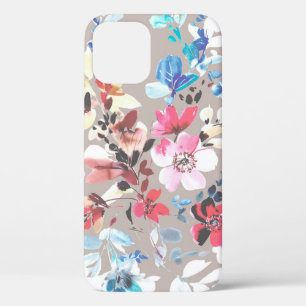 Colourful flowers, the leaves and flowers art desi iPhone 12 case