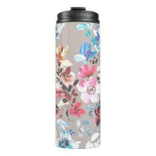 Colourful flowers, the leaves and flowers art desi thermal tumbler