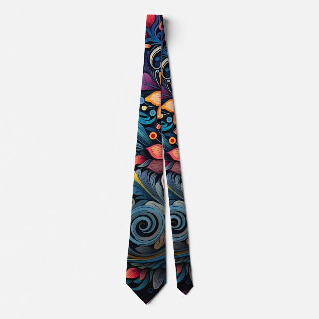 Colourful Flowers Tie (Front)