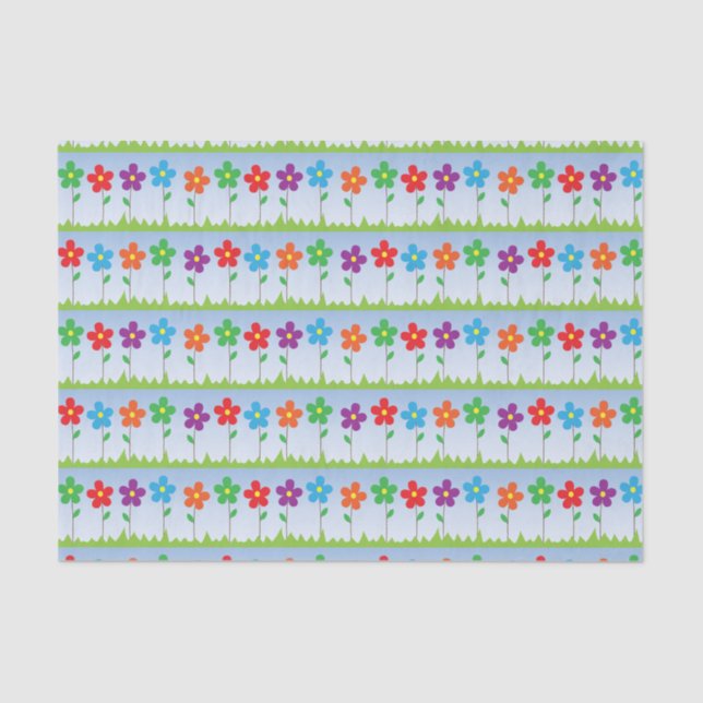 Colourful Flowers Tissue Paper (Front)