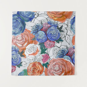 Colourful Flowers: Vibrant Seamless Pattern Tapestry