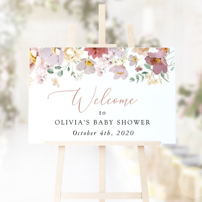 Colourful Flowers, Wildflowers, Baby Shower Welcom Poster (Creator Uploaded)
