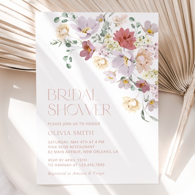 Colourful Flowers, Wildflowers, Boho, Bridal Showe Invitation (Creator Uploaded)