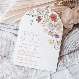Colourful Flowers, Wildflowers, Boho, Bridal Showe Invitation