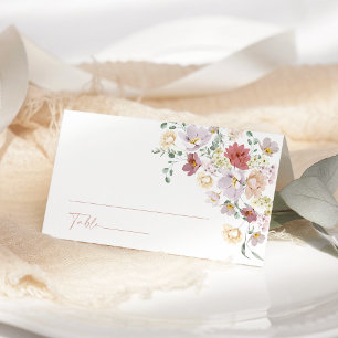 Colourful Flowers, Wildflowers, Boho, Bridal Showe Place Card