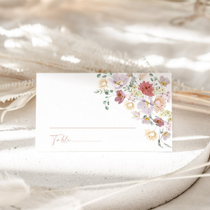 Colourful Flowers, Wildflowers, Boho, Bridal Showe Place Card