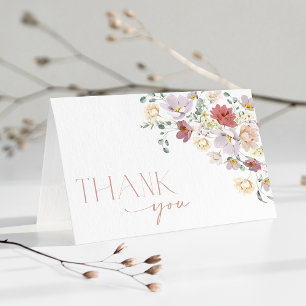 Colourful Flowers, Wildflowers, Boho, Bridal Showe Thank You Card