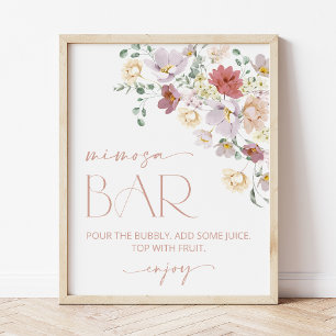 Colourful Flowers, Wildflowers, Boho, Mimosa Bar Poster
