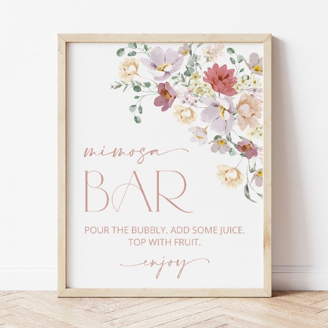 Colourful Flowers, Wildflowers, Boho, Mimosa Bar Poster (Creator Uploaded)