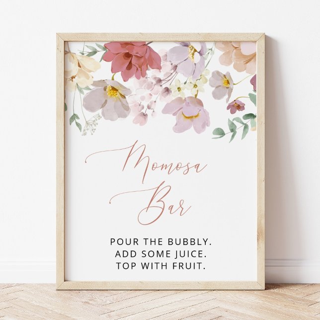 Colourful Flowers, Wildflowers, Boho, Momosa Bar Poster (Creator Uploaded)