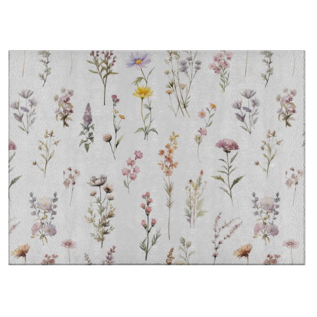 Colourful Flowers, Wildflowers, Garden Flowers Cutting Board (Front)