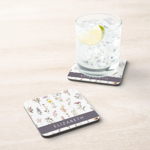 Colourful Flowers, Wildflowers, Greenery, Your Nam Coaster