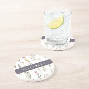 Colourful Flowers, Wildflowers, Greenery, Your Nam Coaster